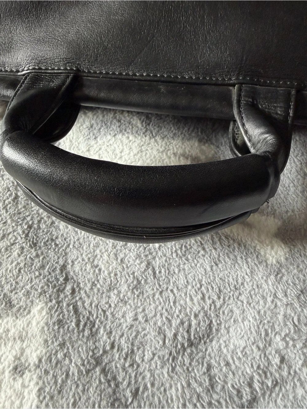 Heritage Black Leather Briefcase with Silver Lock